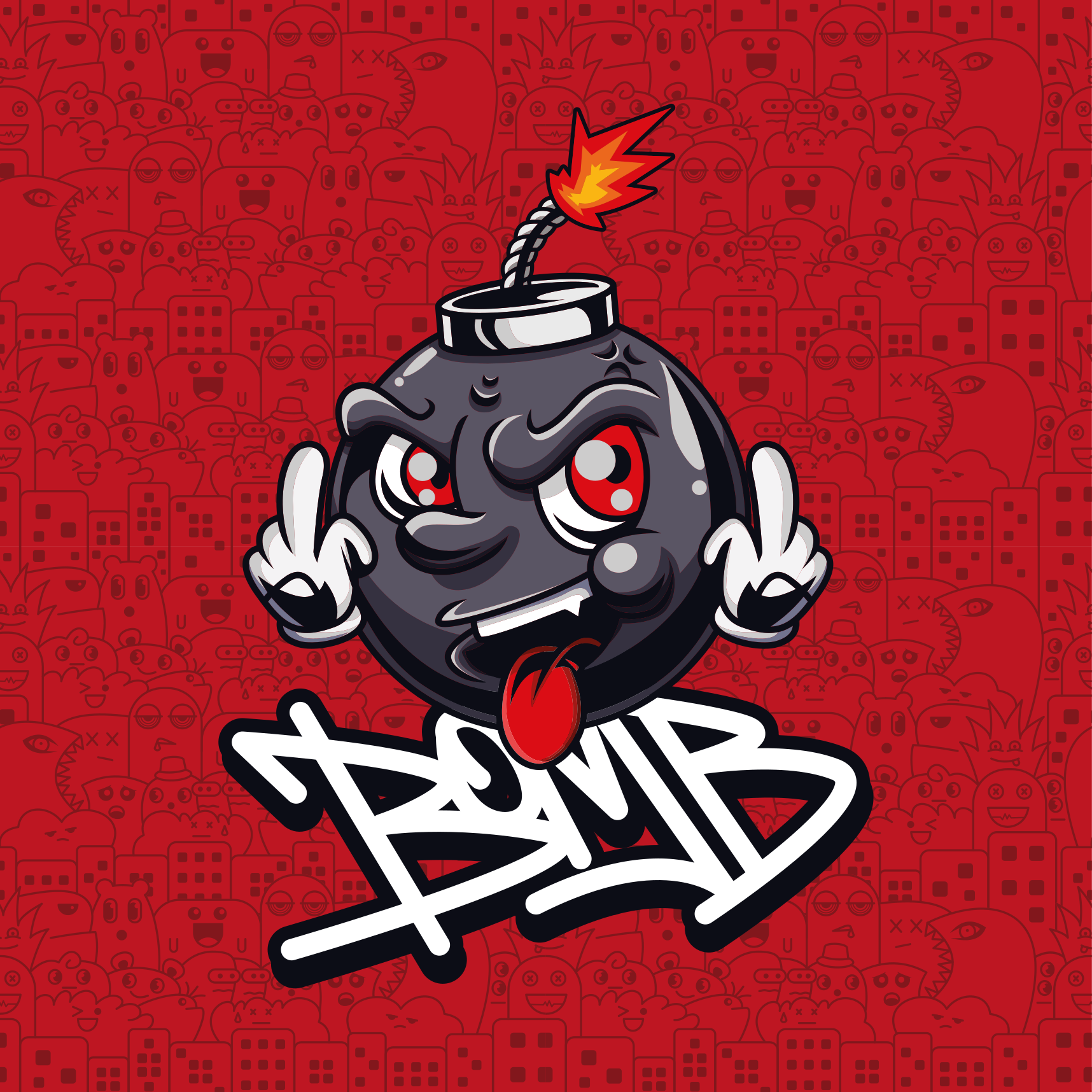 Swag detská bomba graffiti kreslený moderný koberec - Tenstickers