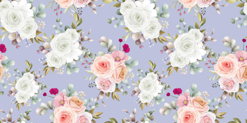 vinylový koberec s kvetmi elegantné vzory ruží - Tenstickers