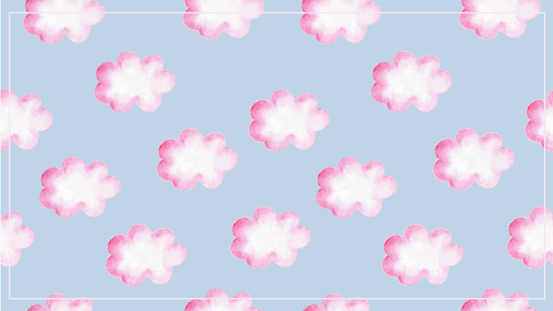 Detský vinylový koberec ružových a modrých akvarelových oblakov - Tenstickers