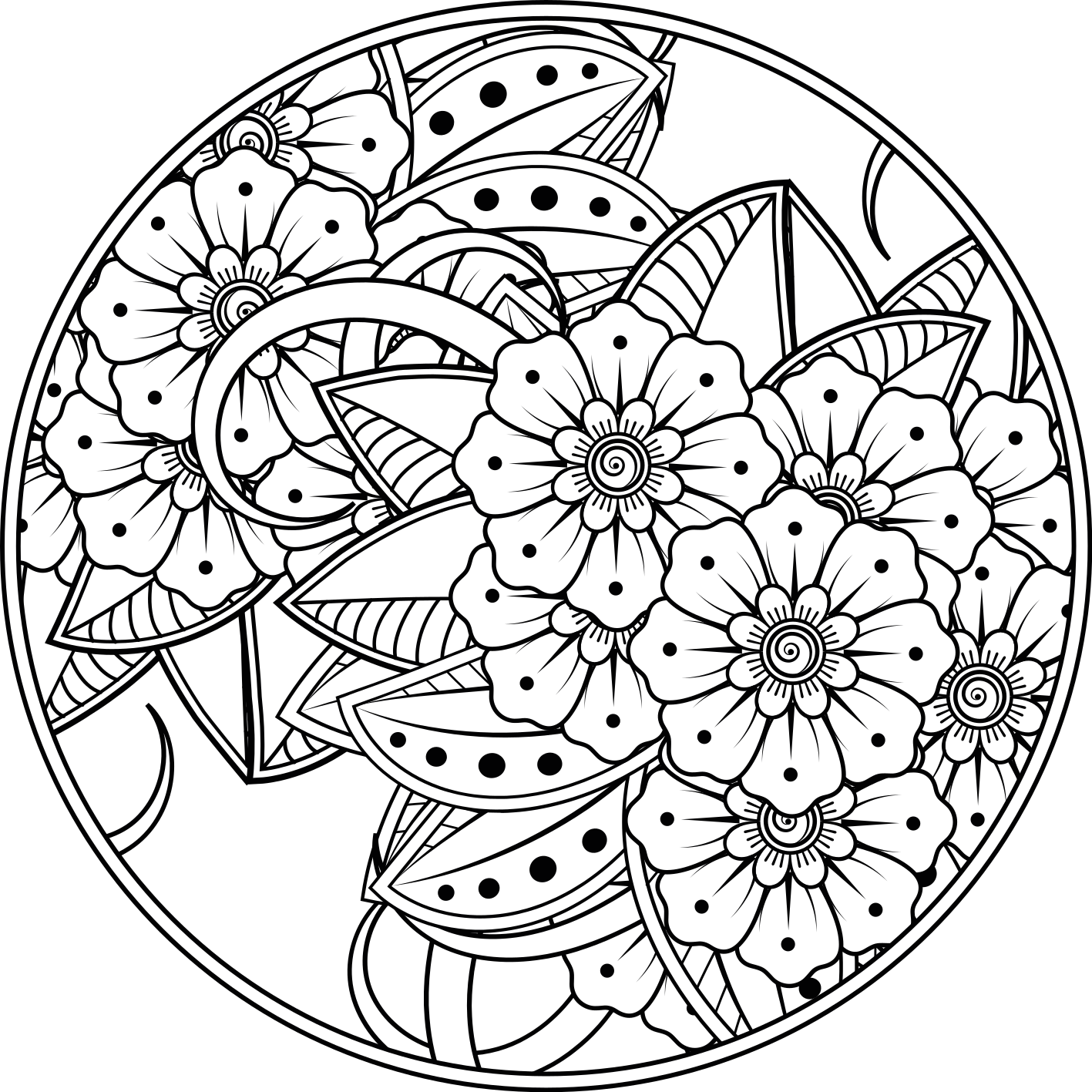 vinylový koberec mandala kvetinový štýl mandaly - Tenstickers