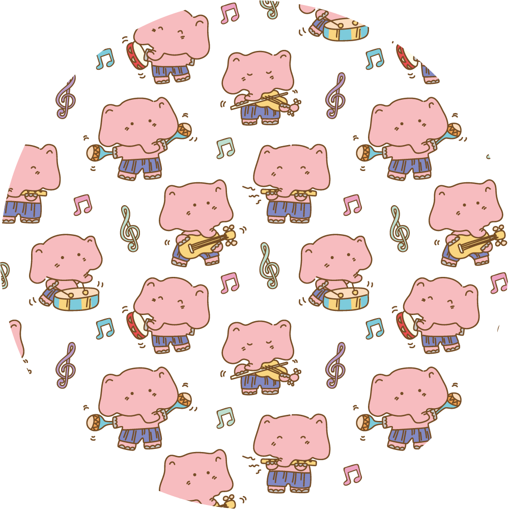 vinylové koberce zvieratá zábava s hudobným slonom - Tenstickers