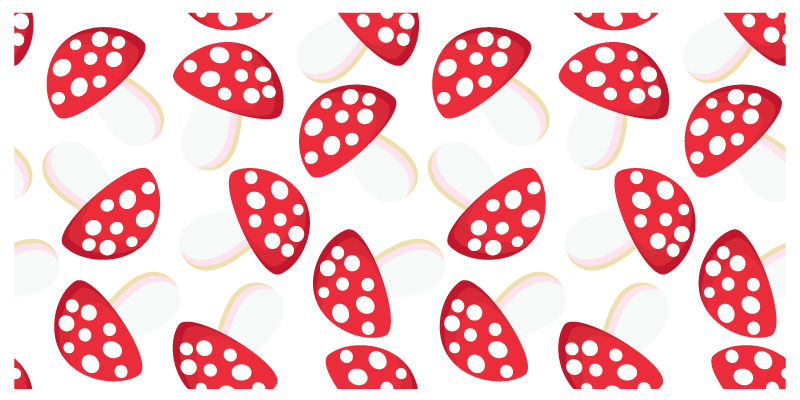 Klasické huby biele pozadie kvetinový koberec - Tenstickers