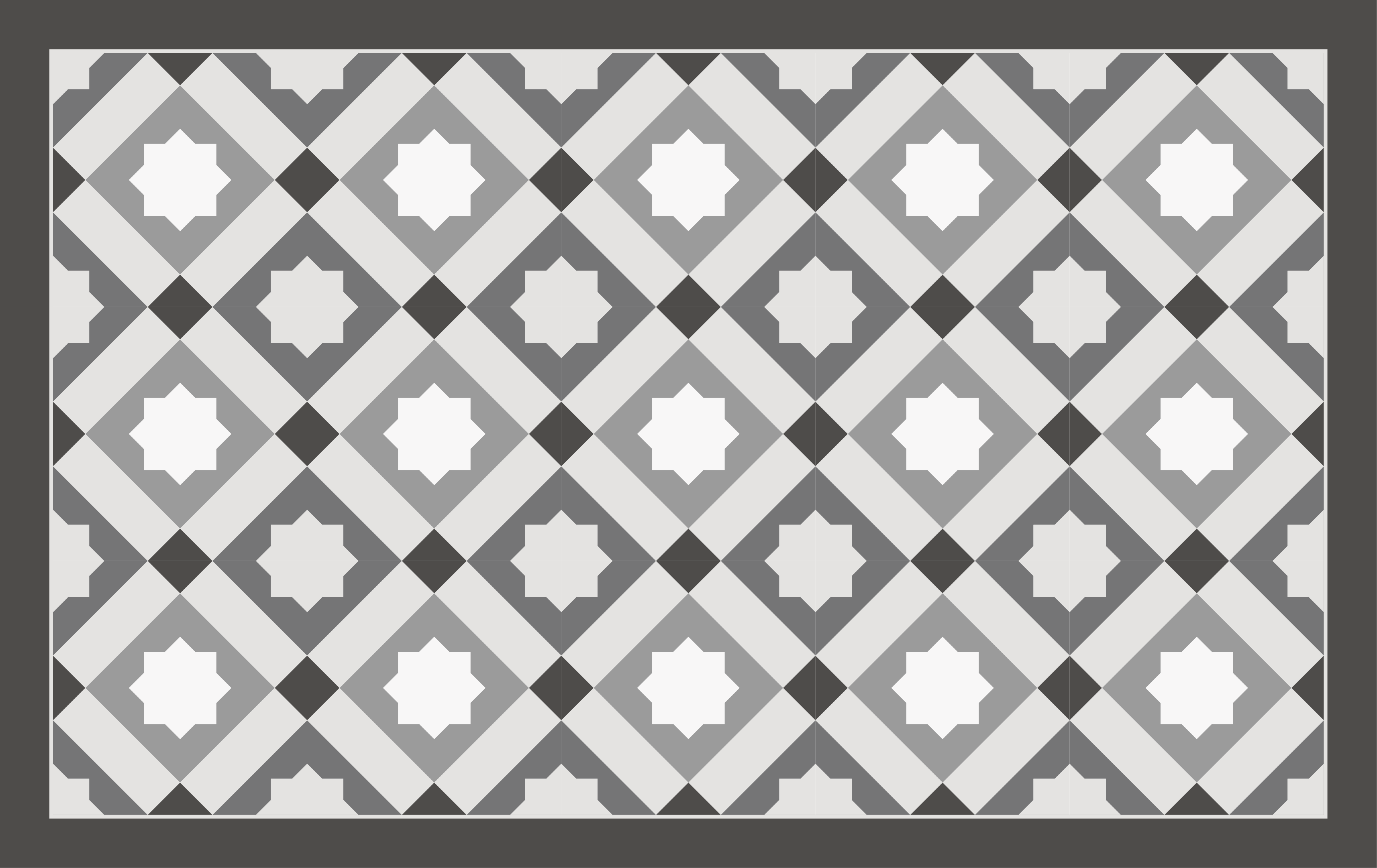 mozaika vinylový koberec šedé hviezdne dlaždice - Tenstickers