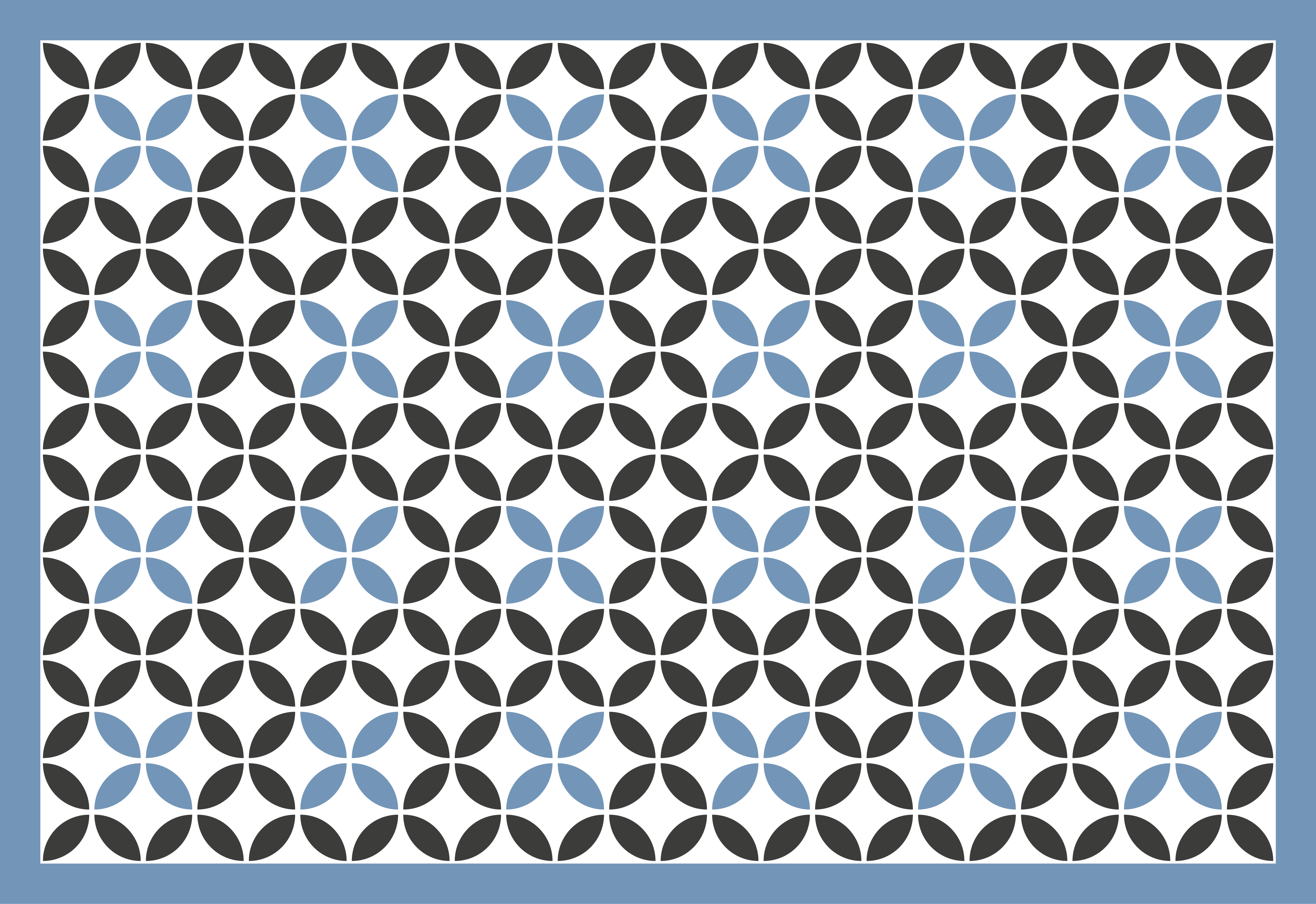 Vinylový koberec s geometrickými tvarmi modrý kruhový vzor - Tenstickers