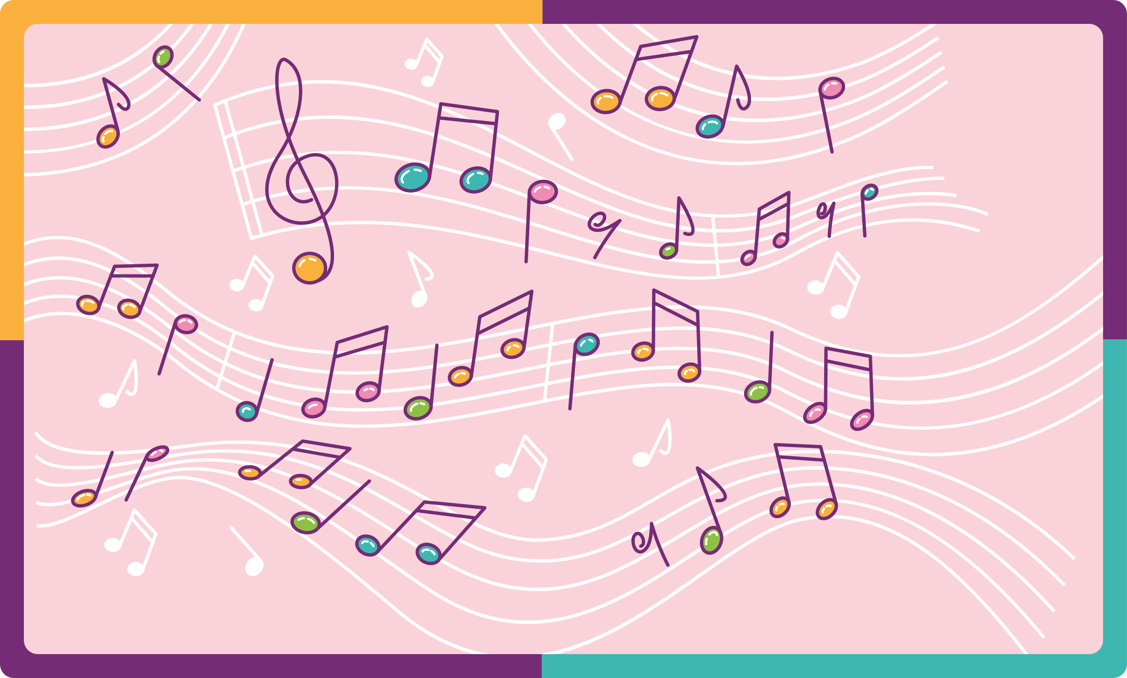 vinylový koberec pre mládež melodický tok nôt - Tenstickers