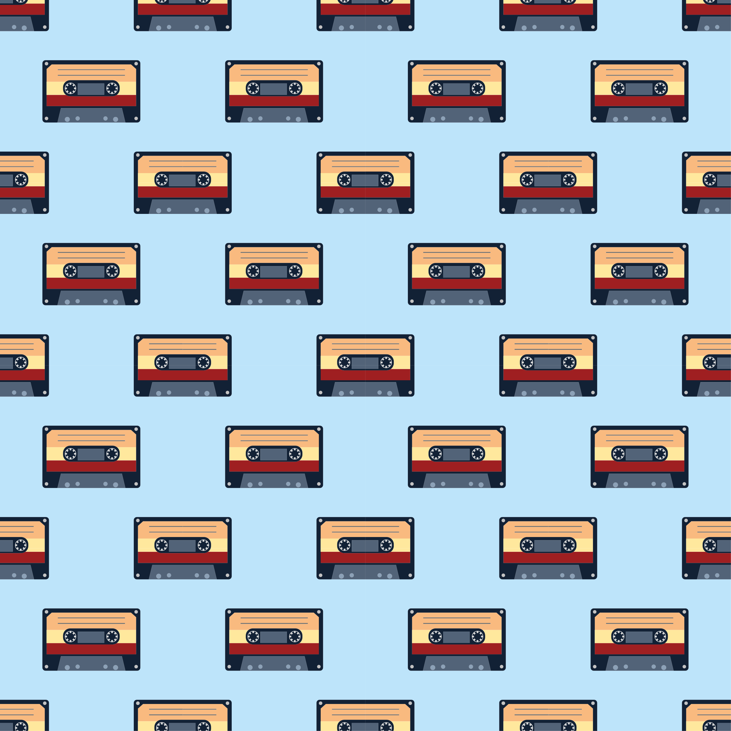 Rôzne vinylové koberce pre deti s vintage kazetovým motívom - Tenstickers