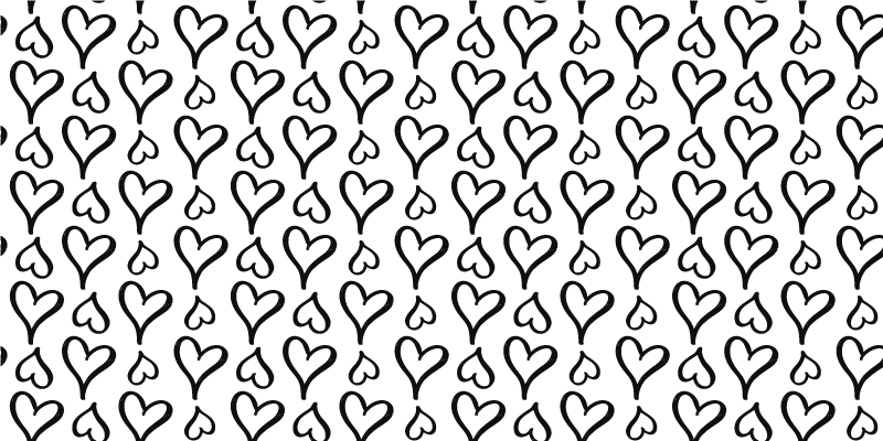 Vzorovaný vinylový koberec s čiernym srdcovým vzorom - Tenstickers