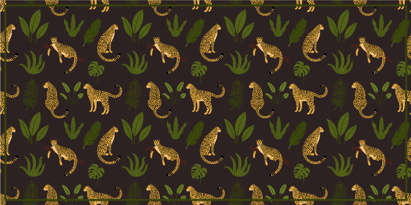 Vinylový koberec zvierací vzor leopardí listový vzor - Tenstickers