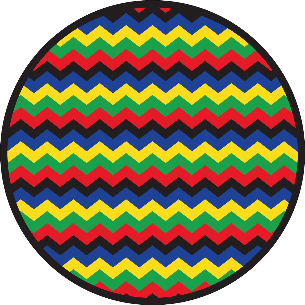 Vinylový koberec s geometrickými tvarmi v pestrých zigzagoch - Tenstickers