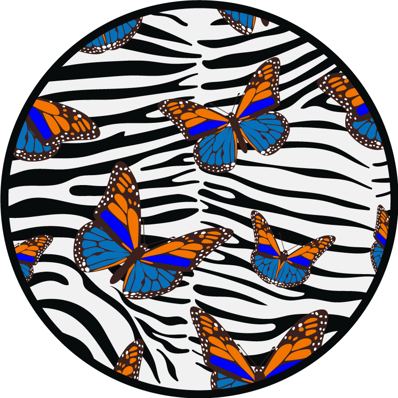 vinylový koberec zvierací vzor motýľ zebra pruhy - Tenstickers