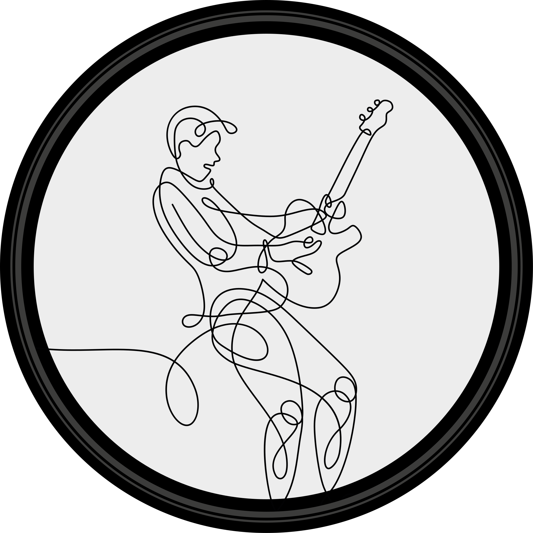 Gitara elegantný minimalistický dizajn moderný koberec - Tenstickers