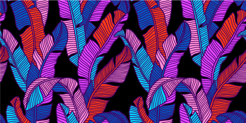 Koberec vzor psychedelických listov obdĺžnik - Tenstickers