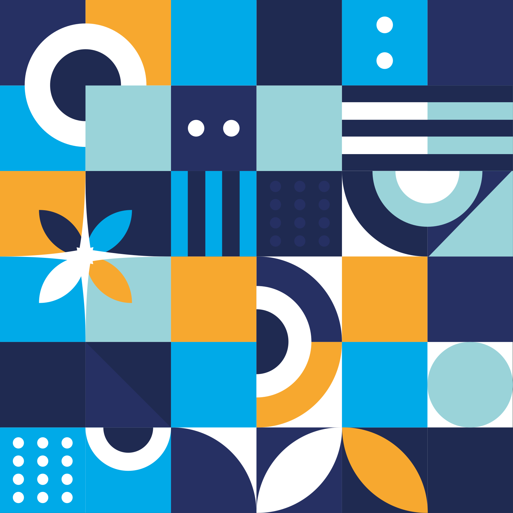 vinylový koberec kachličky geometrické farebné tvary - Tenstickers