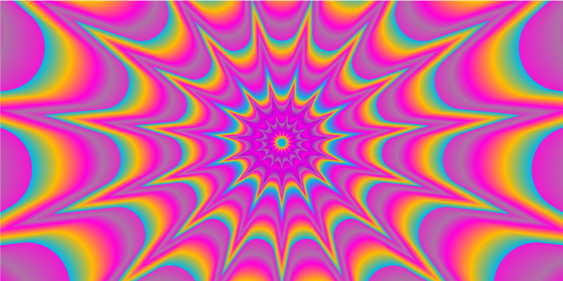 Psychedelický optický retro hviezda obdĺžnikový koberec - Tenstickers