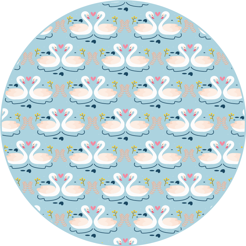 vinylové koberce zvieratá očarujúci vzor labute - Tenstickers