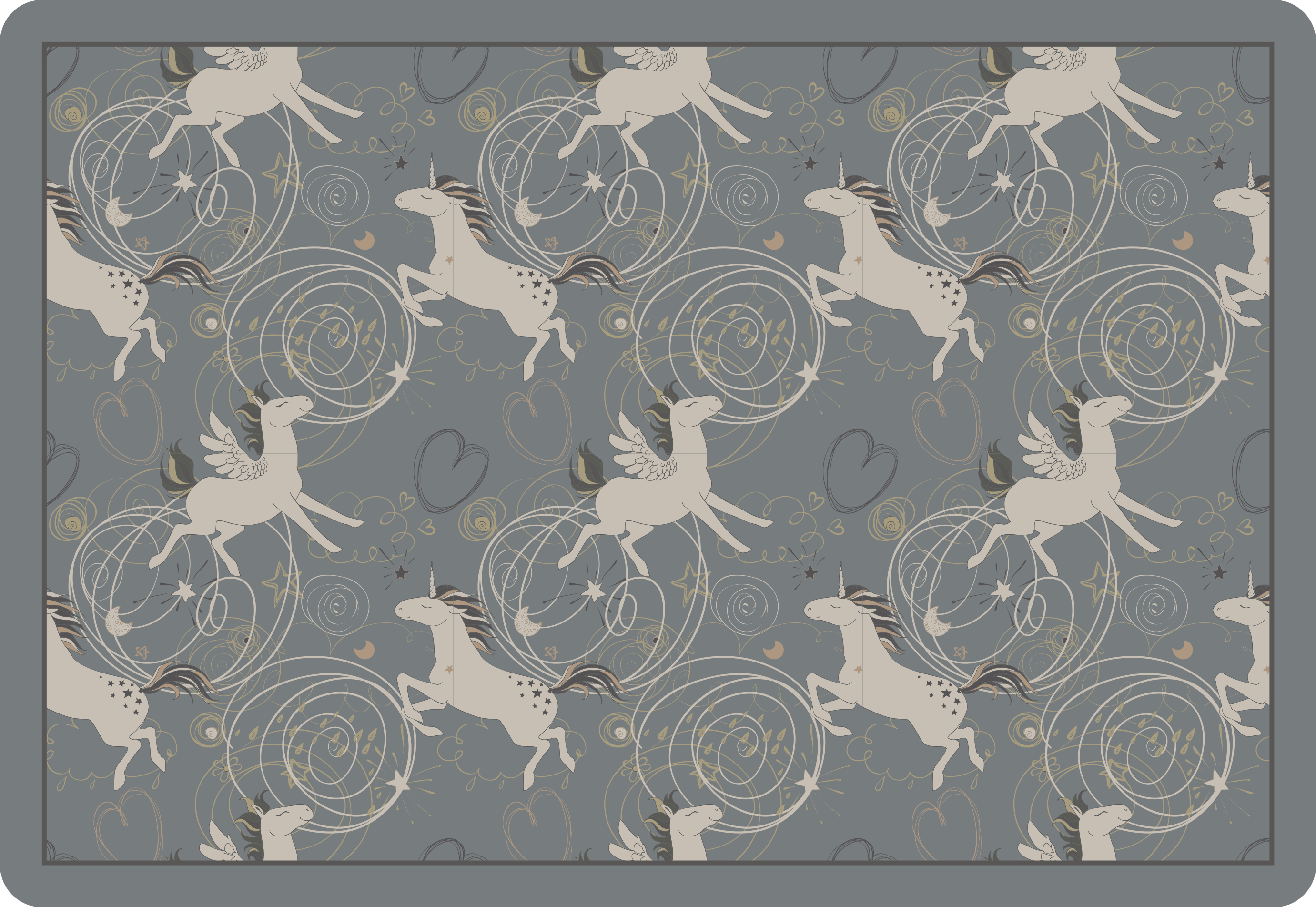 detský vinylový koberec rozmarný dizajn jednorožcov - Tenstickers