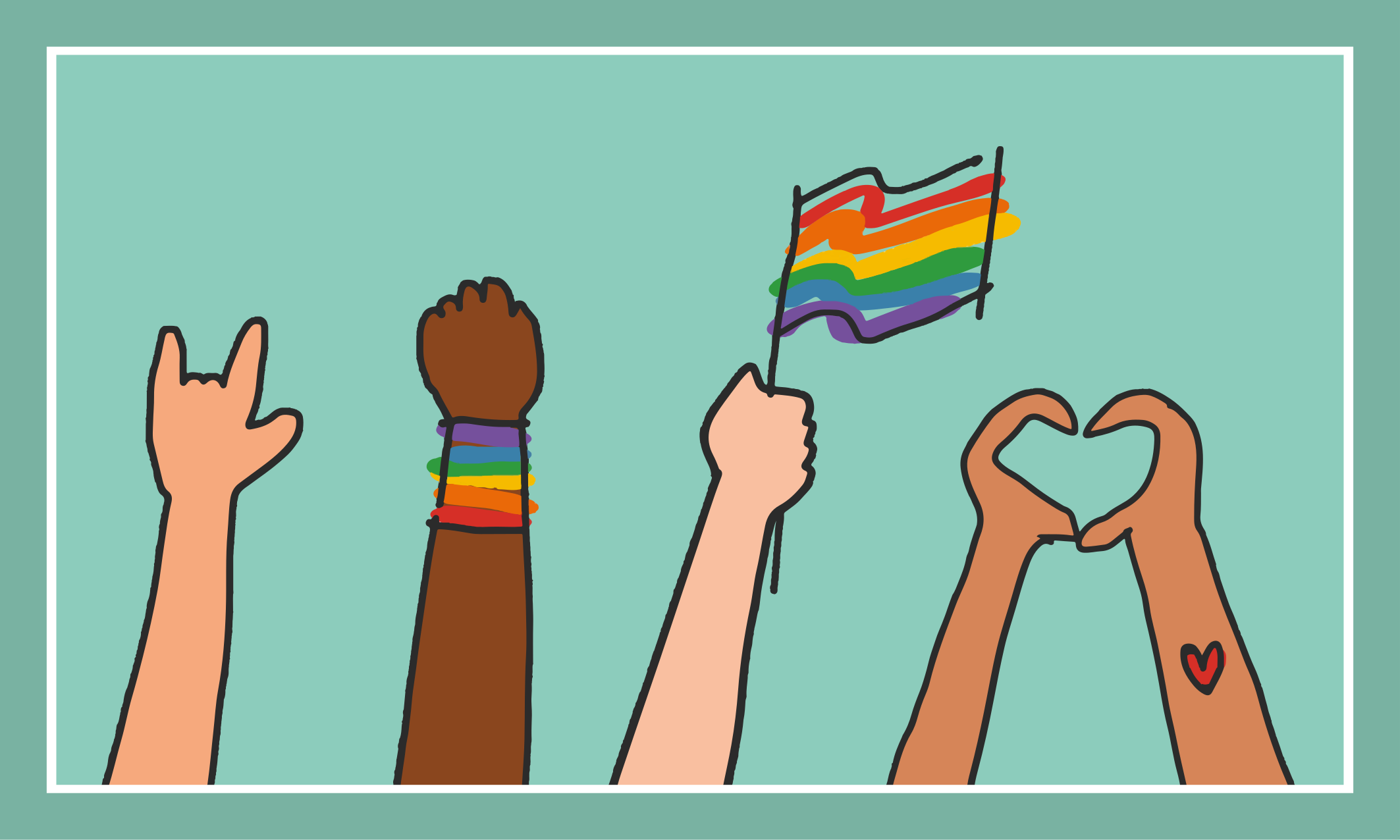 vinylový koberec na udalosti rozmanité ruky hore - Tenstickers