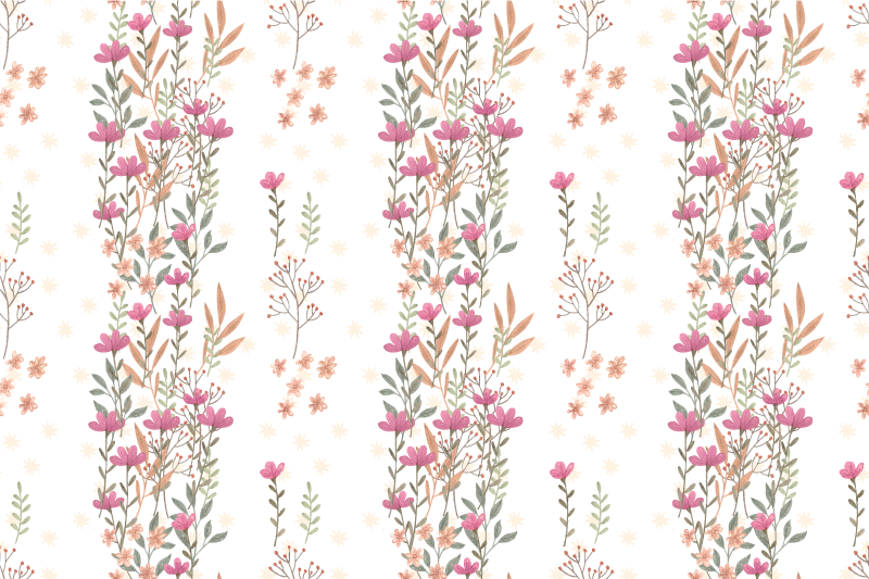 Vinylový koberec s kvetmi v kvetinovom vzore - Tenstickers