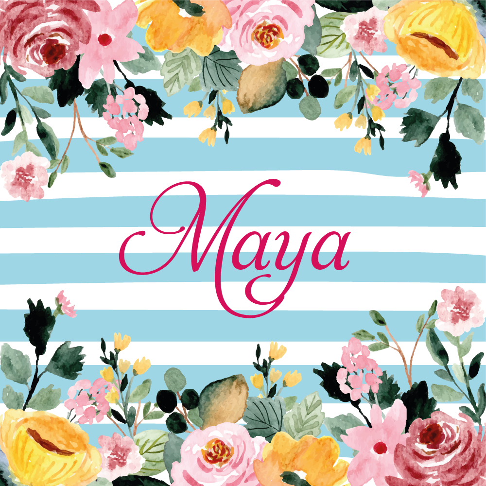 Prúžkové pozadie s kvetinami prispôsobená podložka - Tenstickers