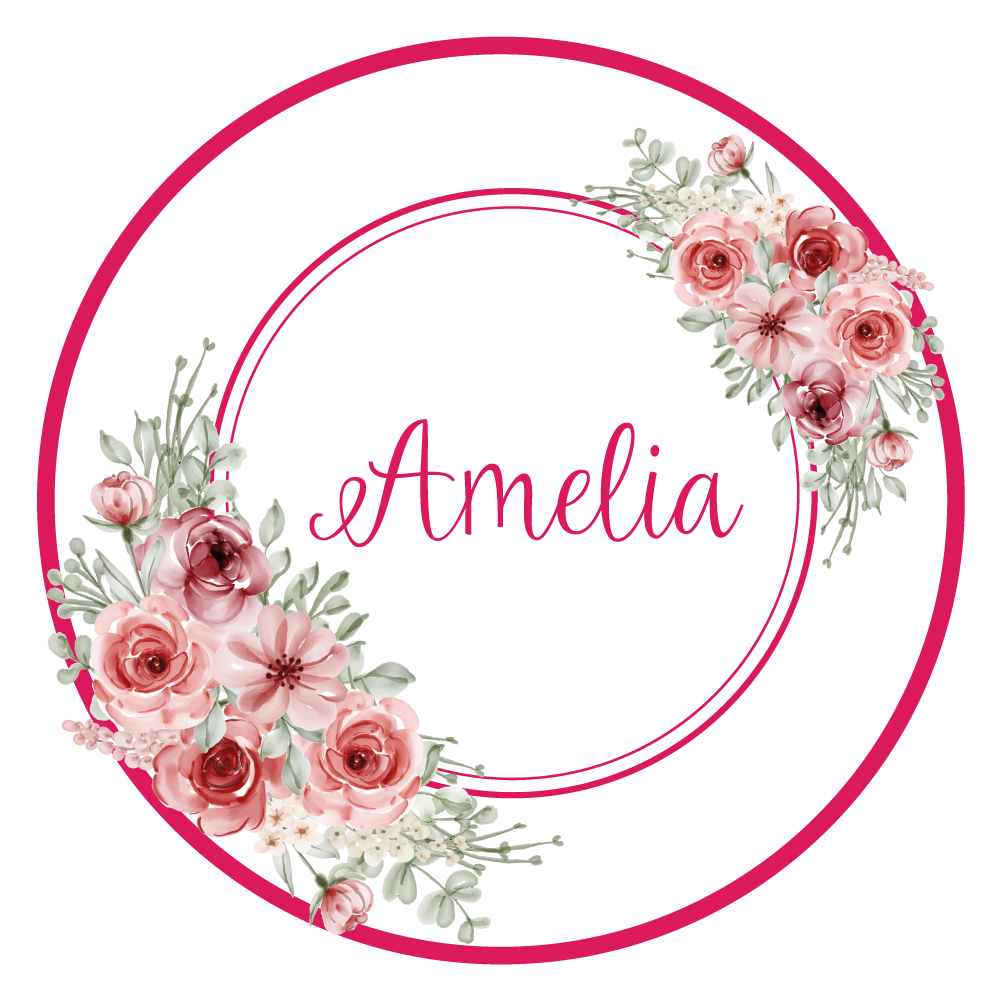 vinylový koberec do spálne kvetinový monogram s menom - Tenstickers