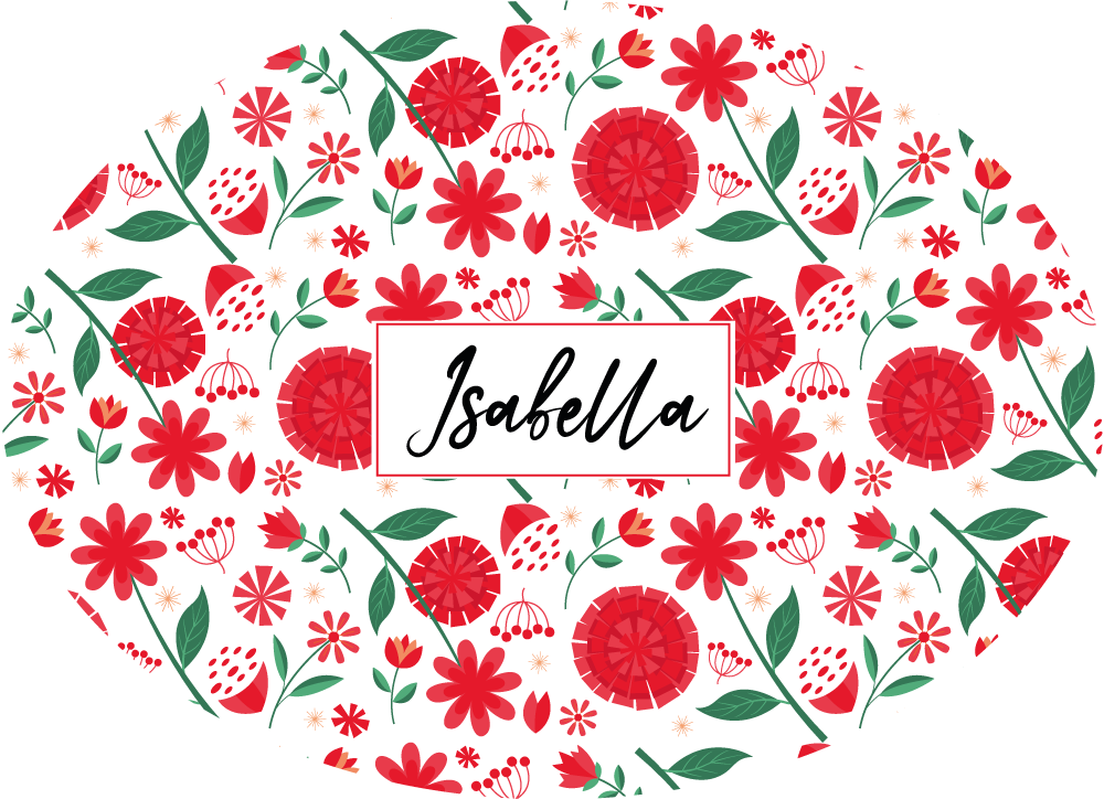 vinylový koberec do spálne červené kvety na mieru - Tenstickers