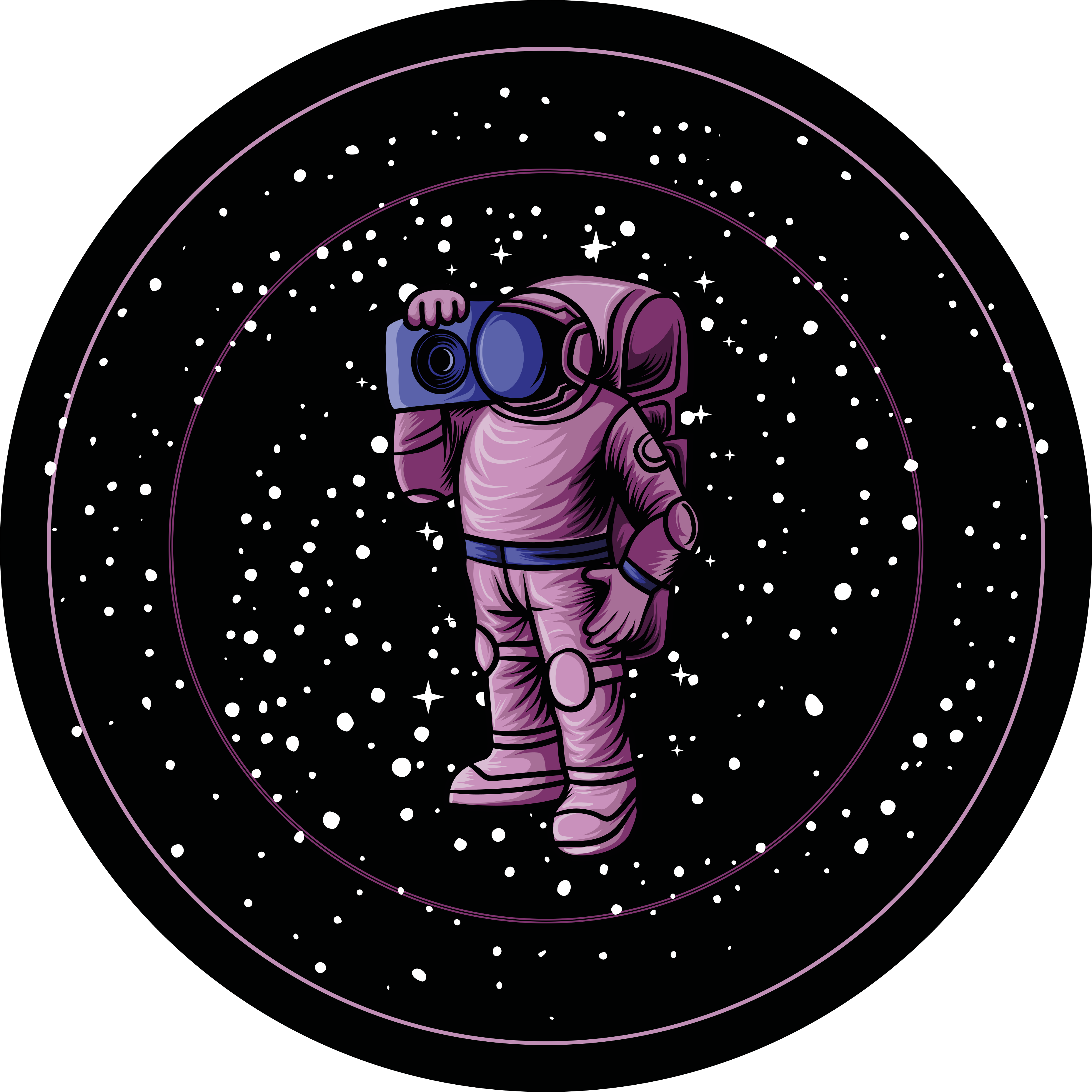 Astronaut držiaci koberec do spálne pre rádiovú kazetu - Tenstickers