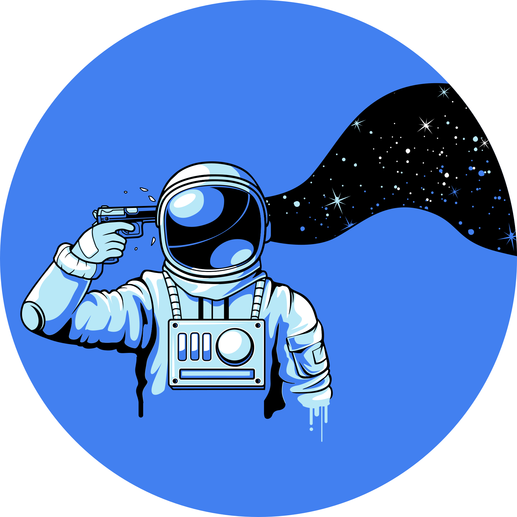 vinylový koberec pre mládež kozmická scéna s astronautmi - Tenstickers
