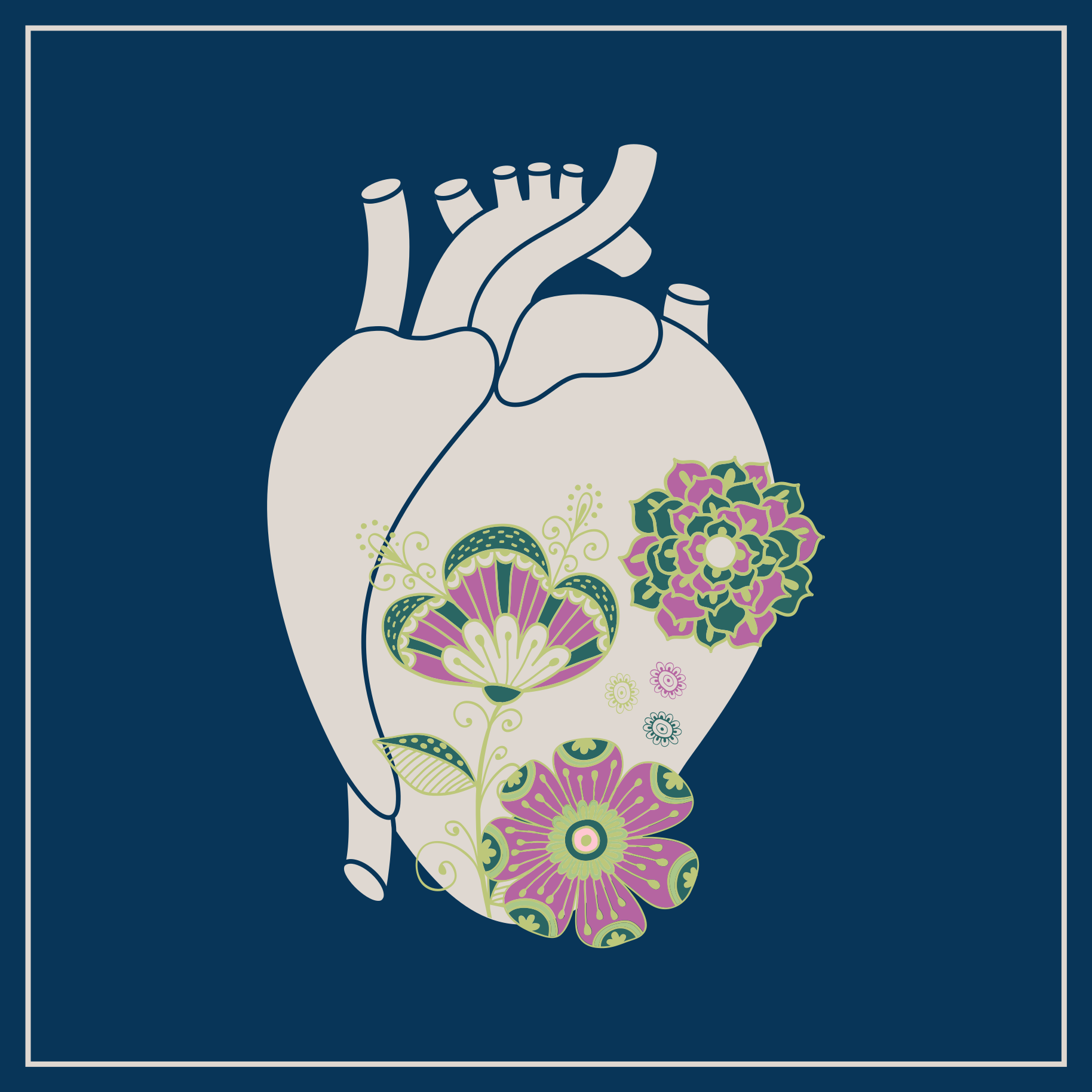 severský vinylový koberec kvetinový vzor srdca - Tenstickers