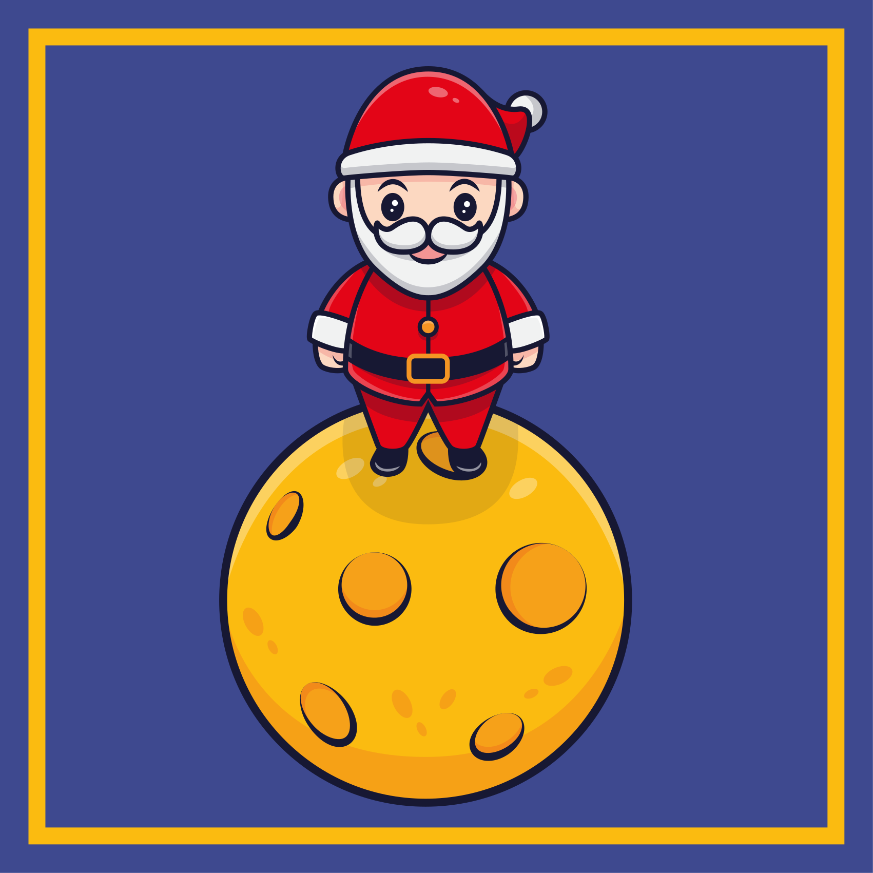 vinylový koberec halloween santa na mesiaci - Tenstickers