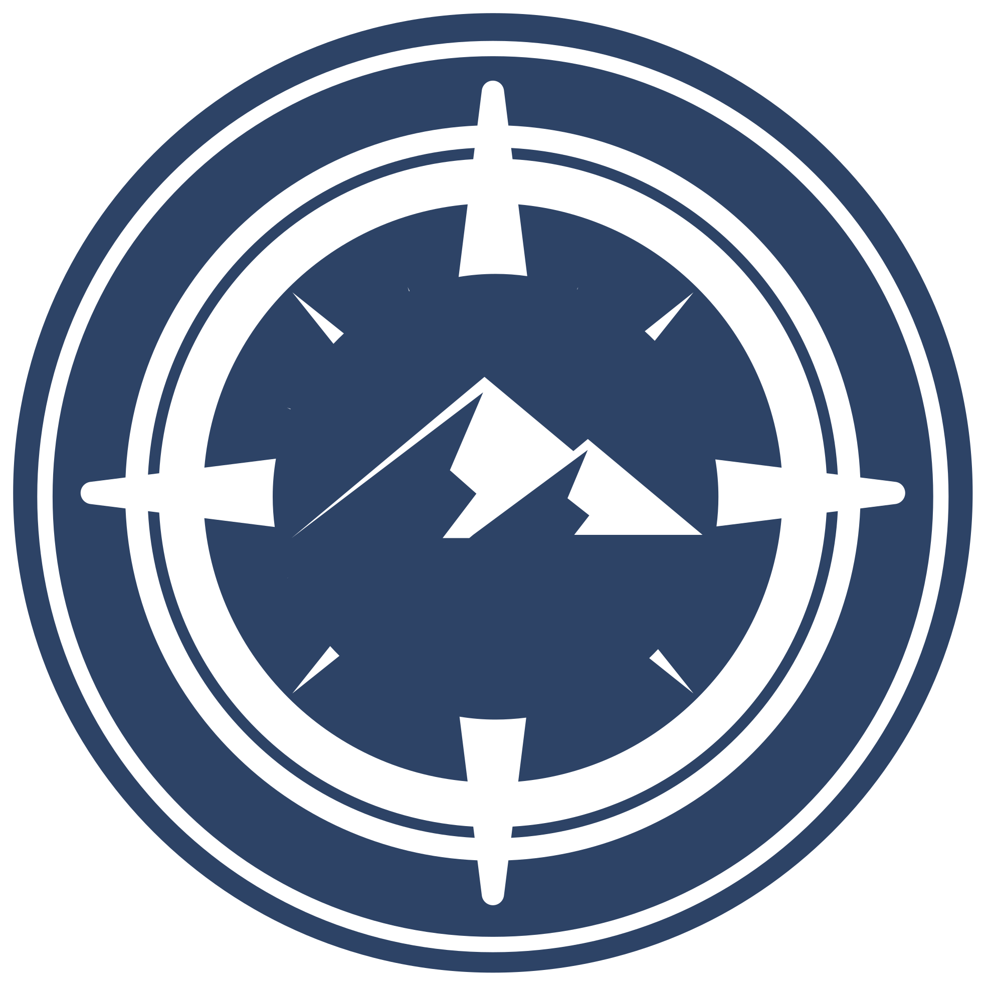 okrúhly vinylový koberec kompas horský dizajn - Tenstickers