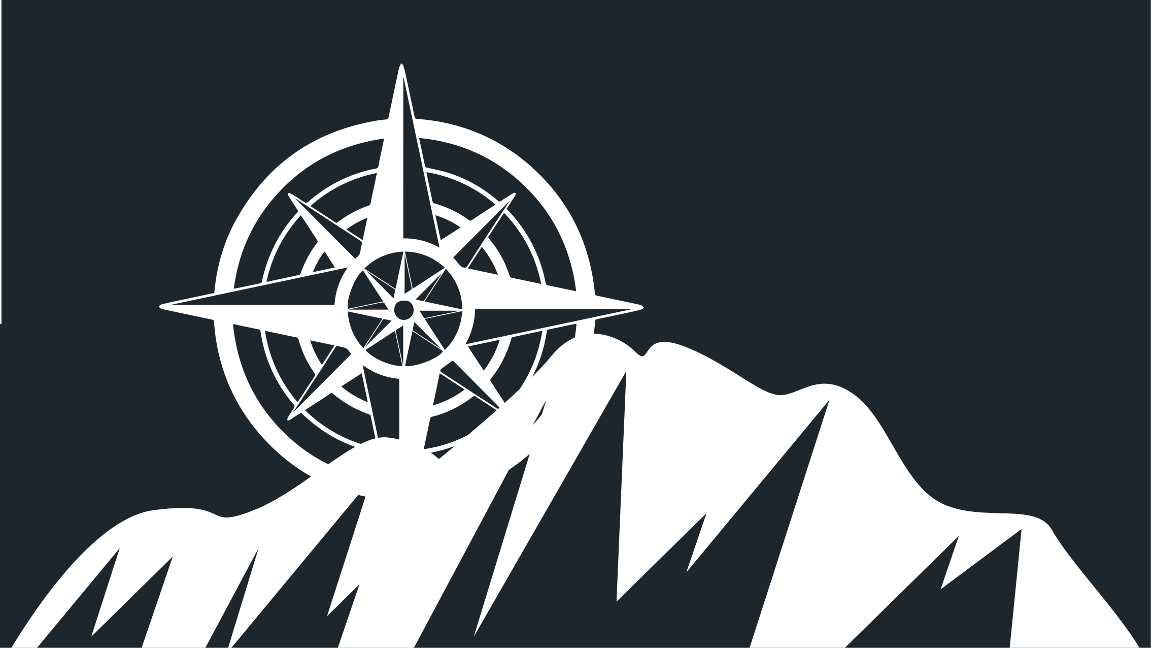 moderný vinylový koberec umelecké dielo hory kompas - Tenstickers