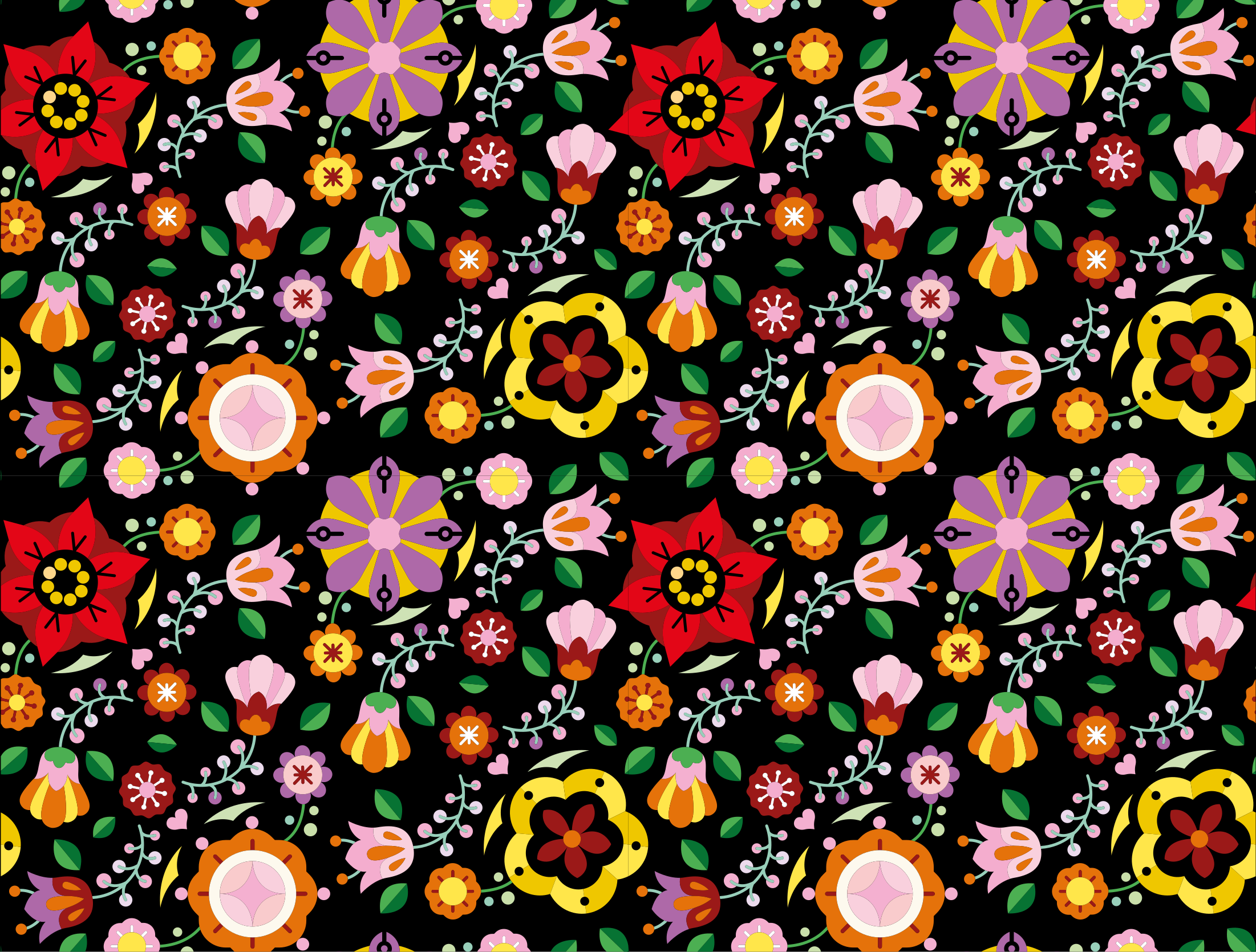 vinylový koberec s kvetmi jasná botanická ilustrácia - Tenstickers