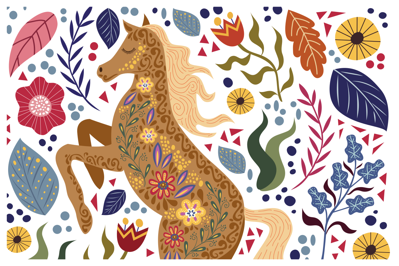 vinylové koberce zvieratá majestátne umelecké dielo koňa - Tenstickers