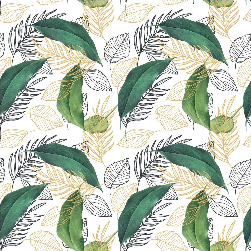 prírodný vinylový koberec bohatý prvok lístia - Tenstickers