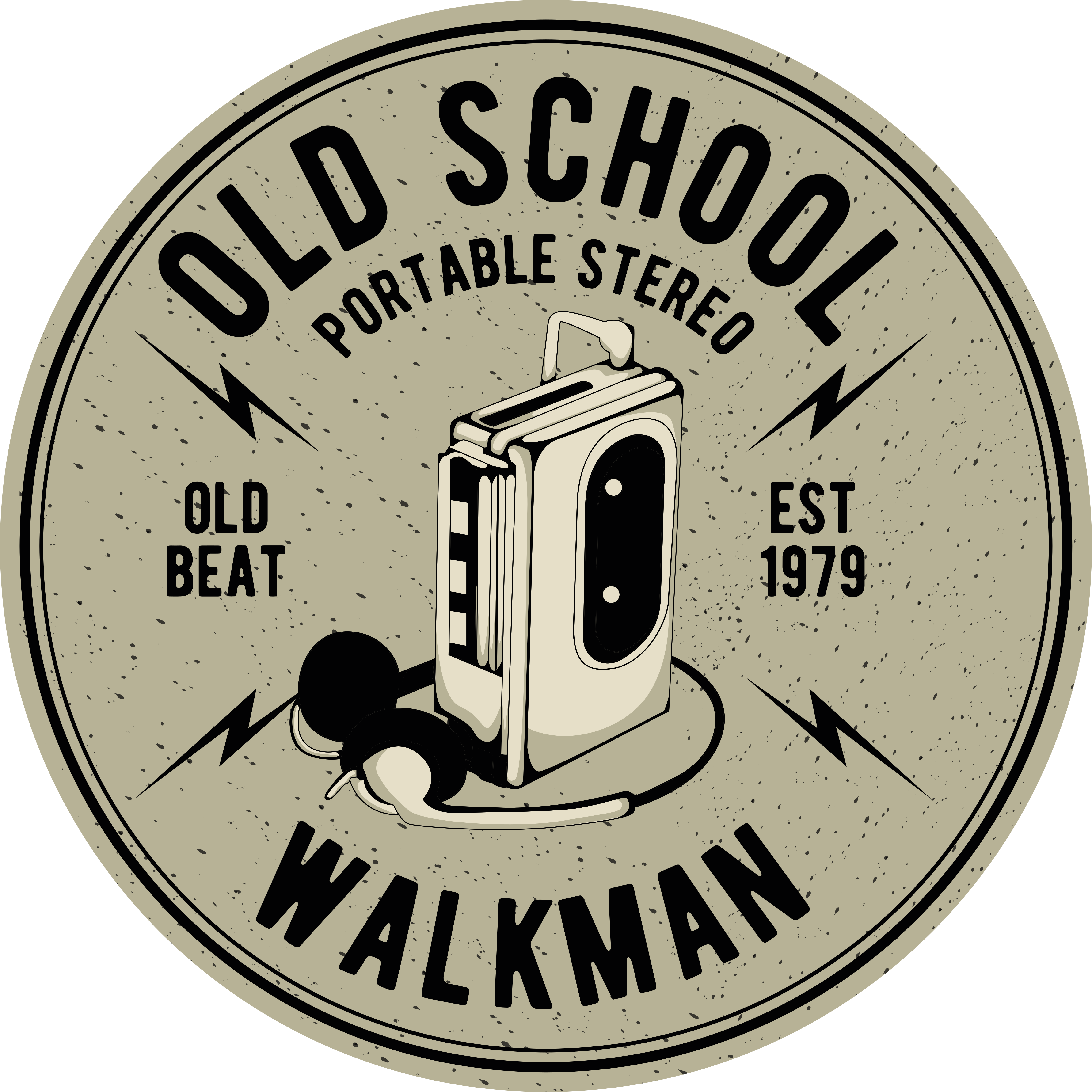 Vinylový koberec vintage retro prenosné stereo - Tenstickers