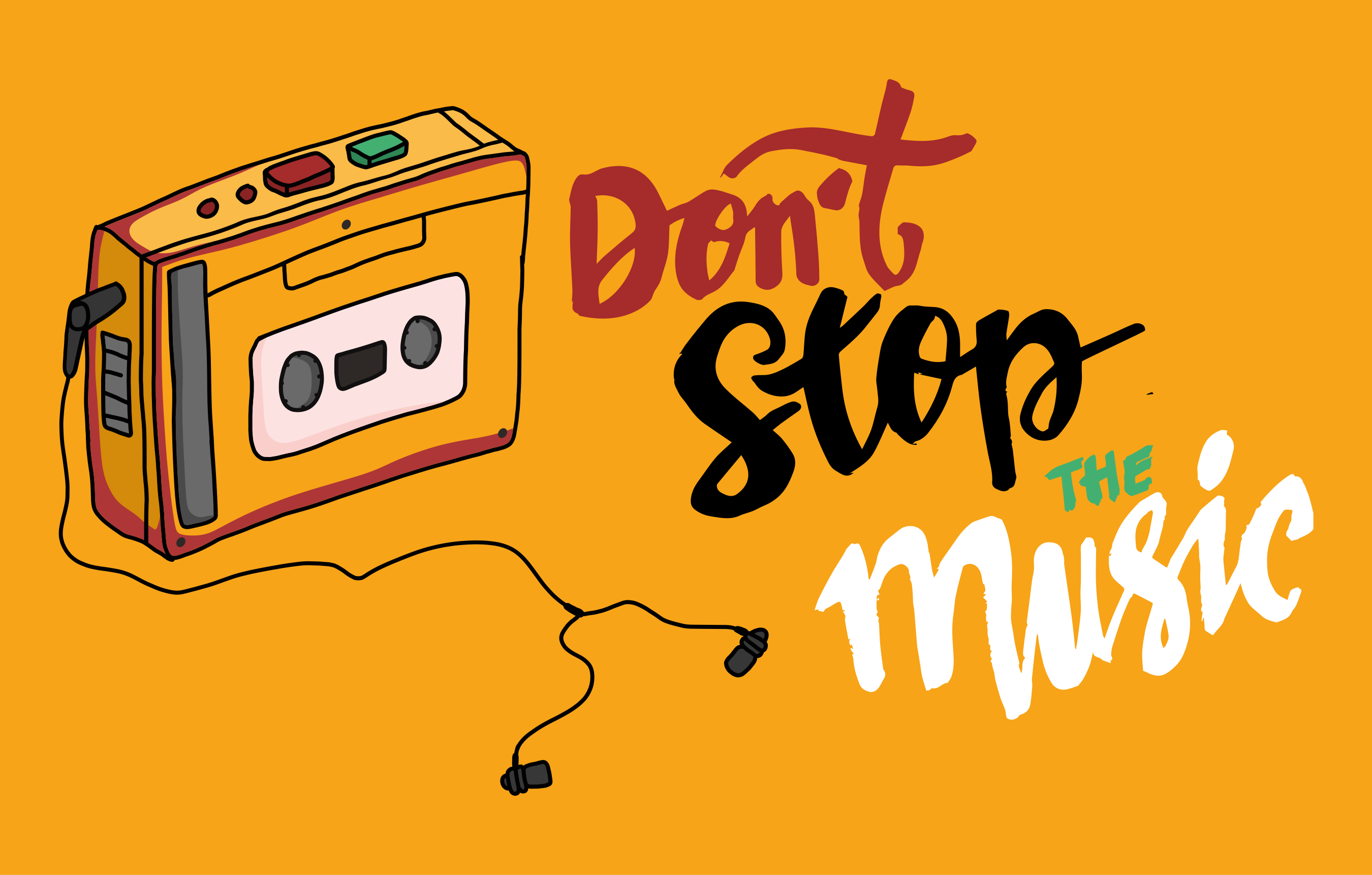 Retro koberec kazety s walkmanom, ilustračný koberec - Tenstickers