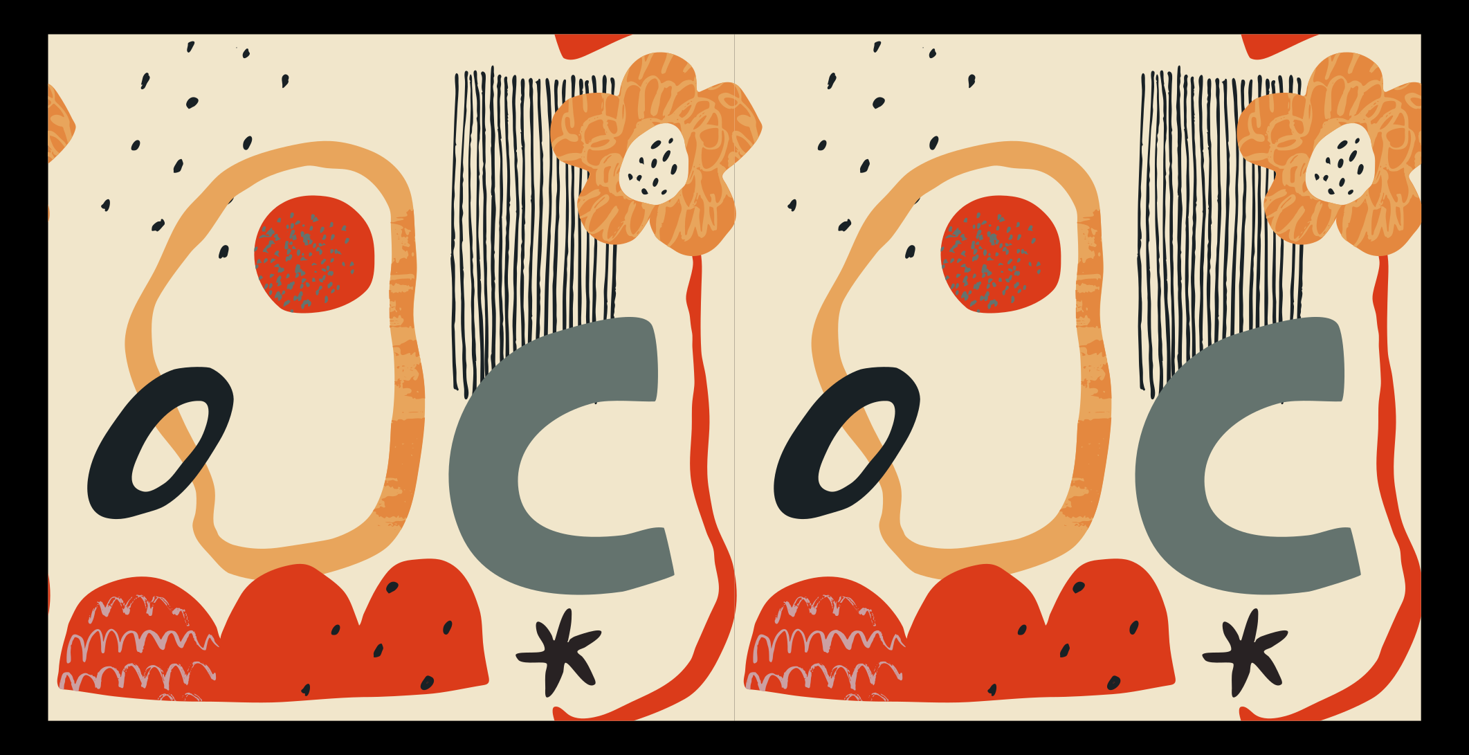 moderný vinylový koberec výrazné kvetinové prvky - Tenstickers