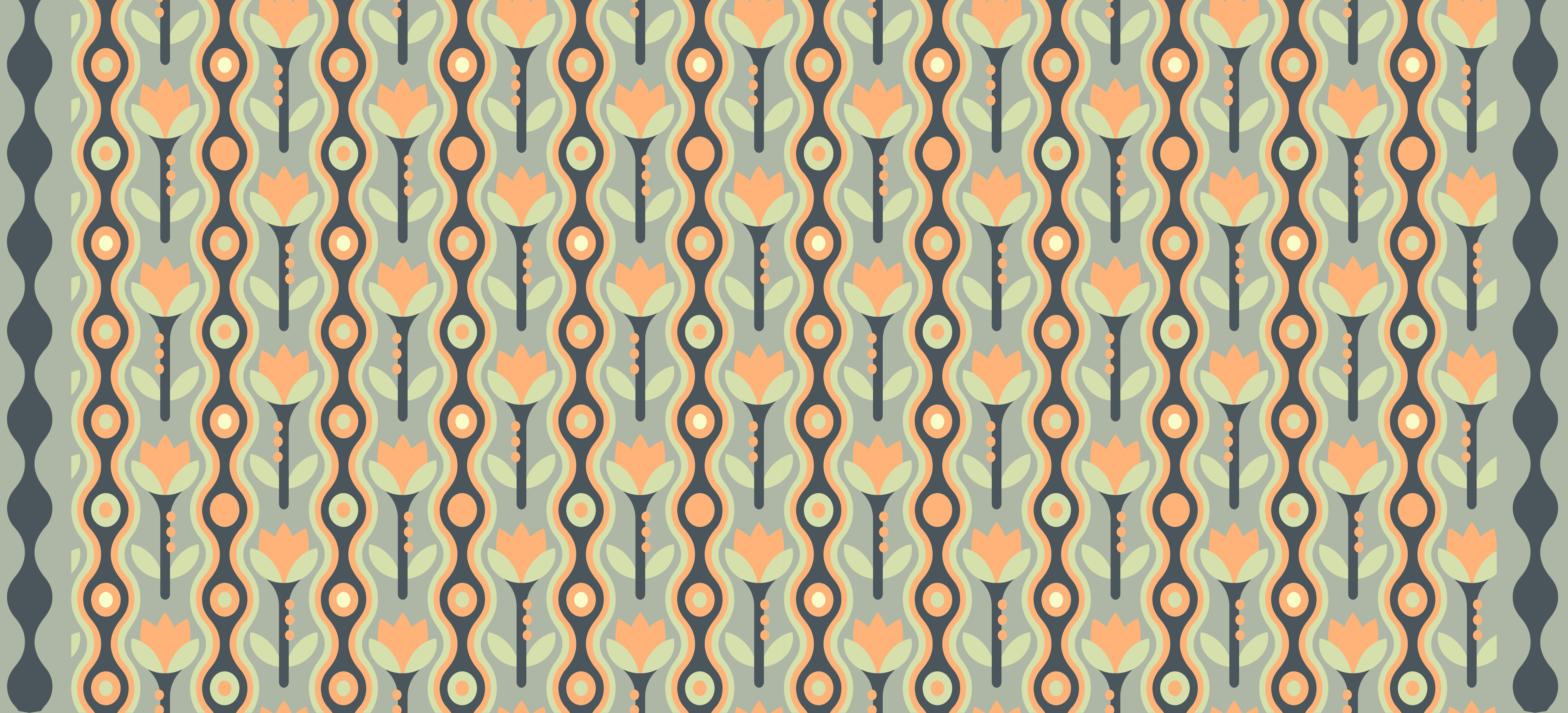 vinylový koberec pre mládež štylizovaný kvetinový vzor - Tenstickers