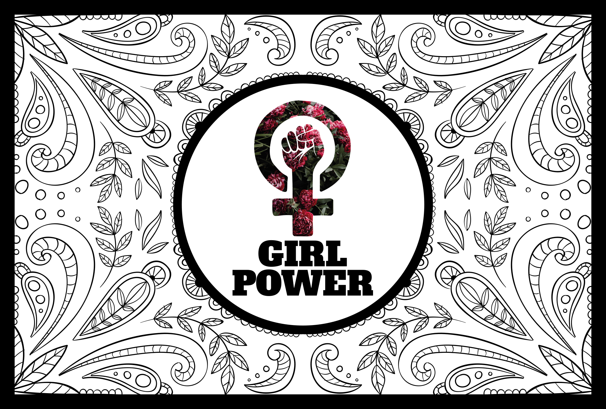ženy podpísať s nápisom girl power vintage rug - Tenstickers