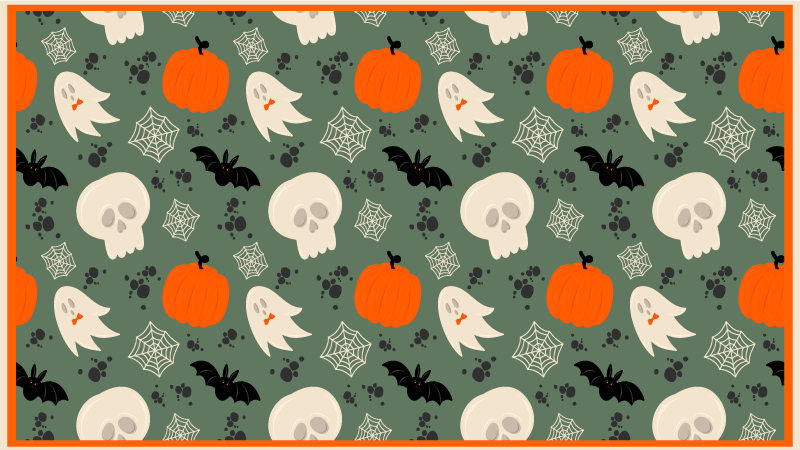 vinylový koberec halloween strašidelný tekvicový vzor - Tenstickers