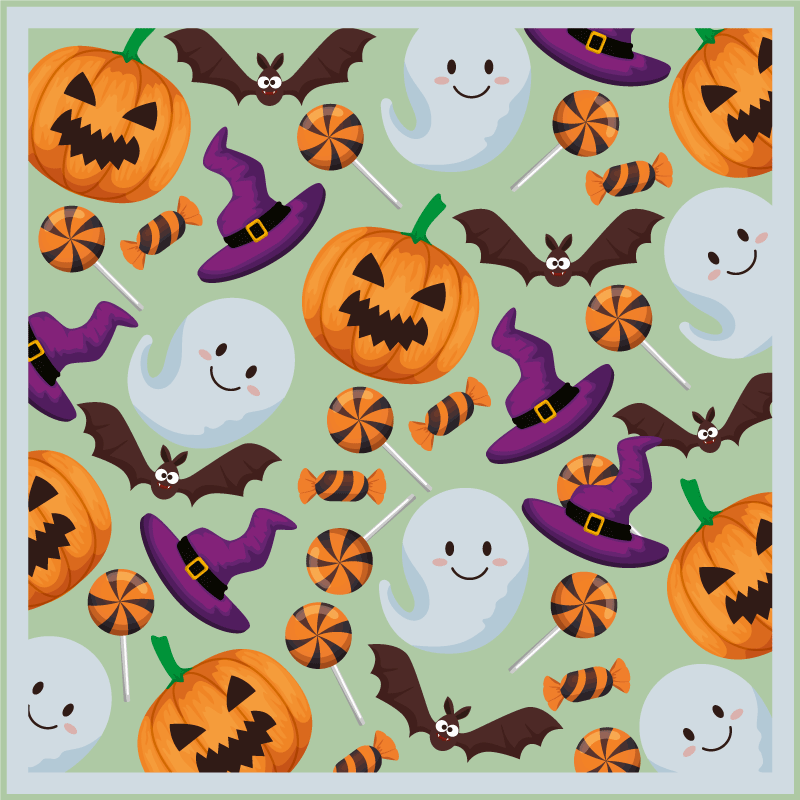 vinylový koberec halloween šťastné halloweenske vibrácie - Tenstickers