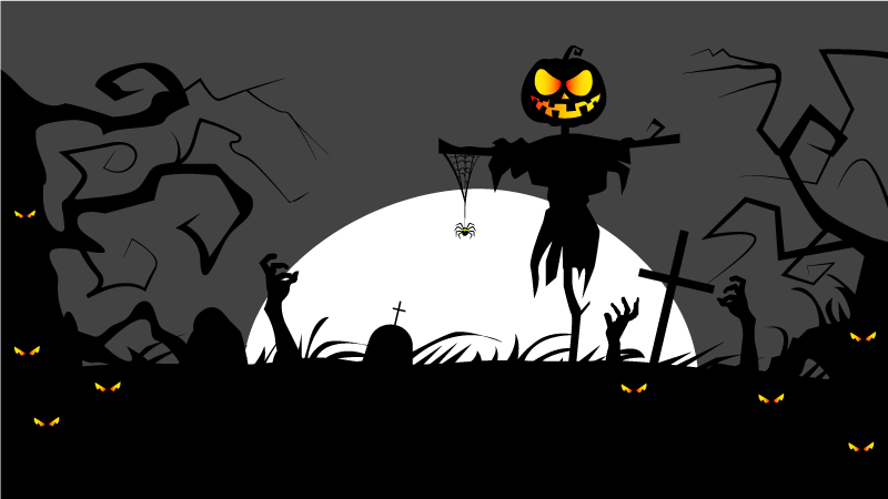 vinylový koberec halloween strašidelné prostredie cintorína - Tenstickers