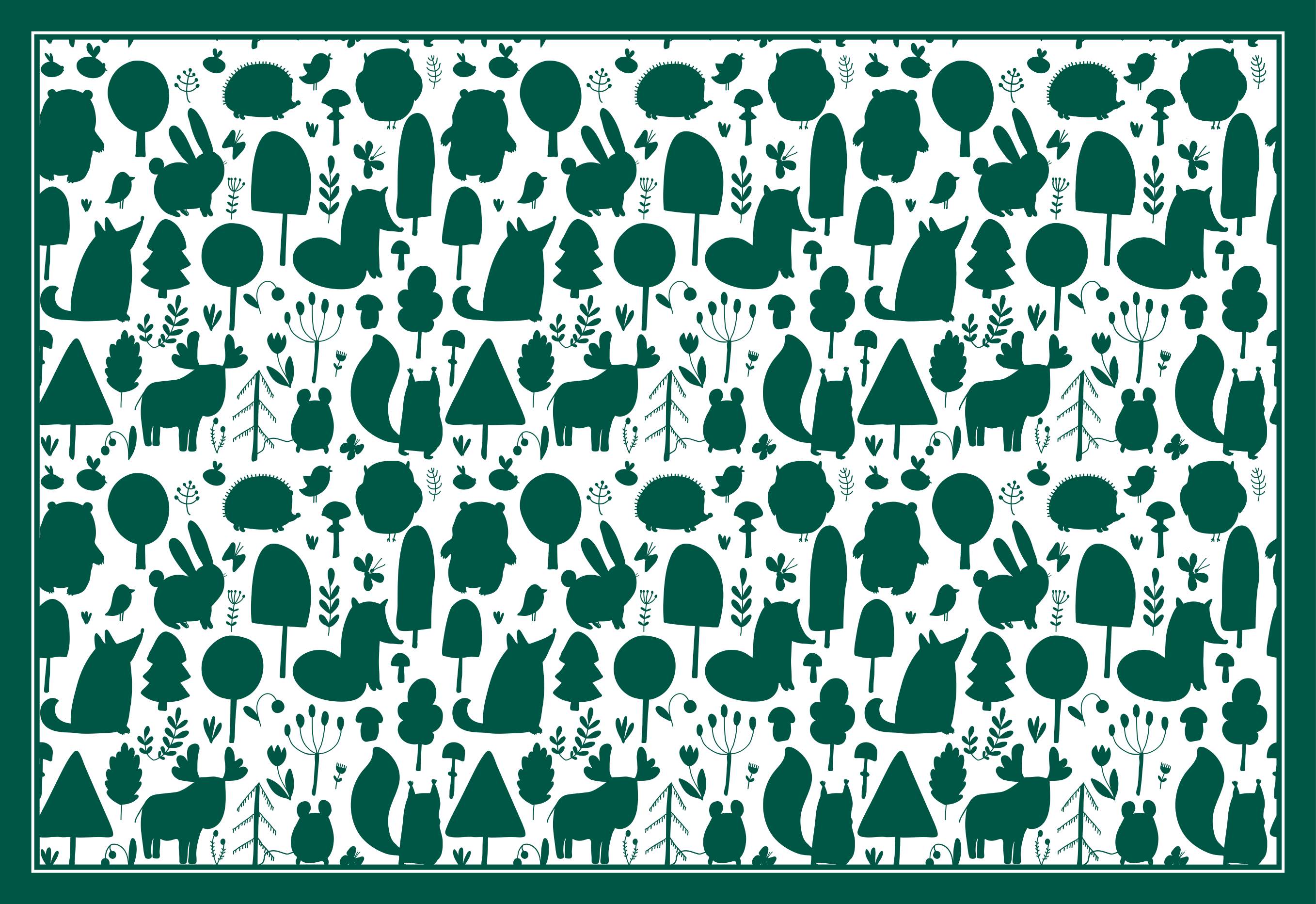 Les divoký zviera silueta koberec do obývačky - Tenstickers