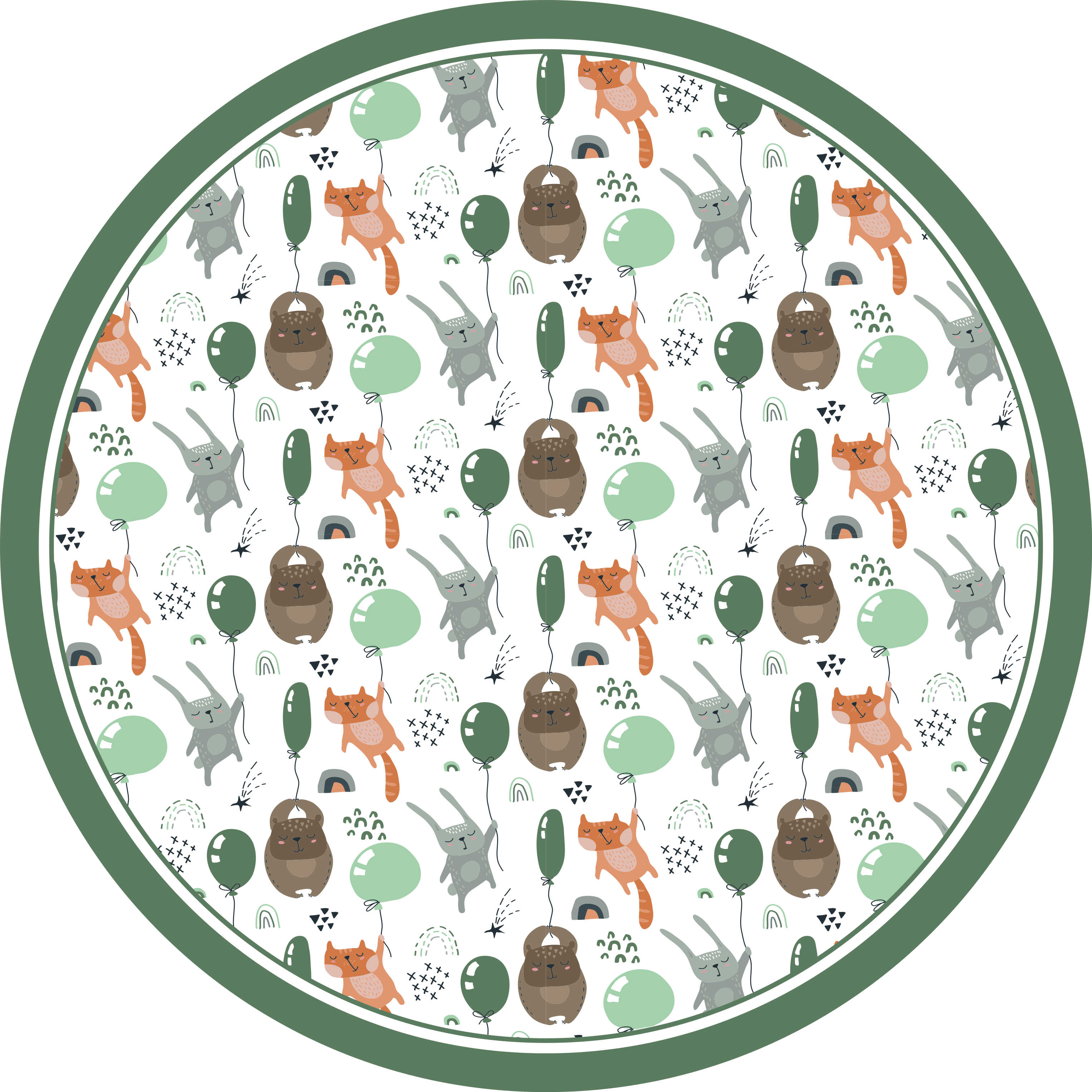 detský vinylový koberec hravé zvieracie balóny - Tenstickers