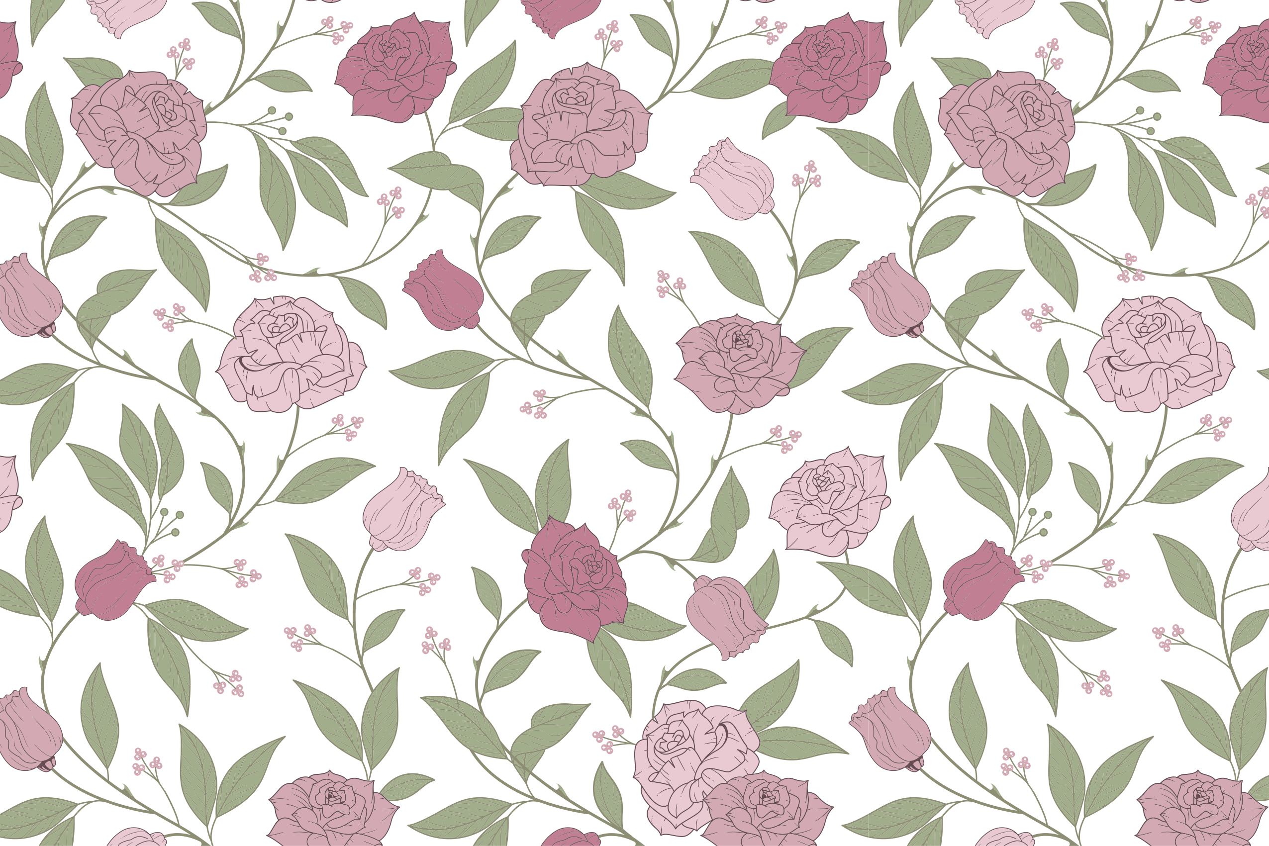 vinylový koberec s kvetmi elegantný záhradný vzor - Tenstickers