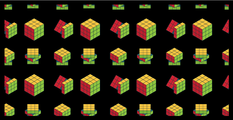 detský vinylový hry vzor rubikovej kocky - Tenstickers