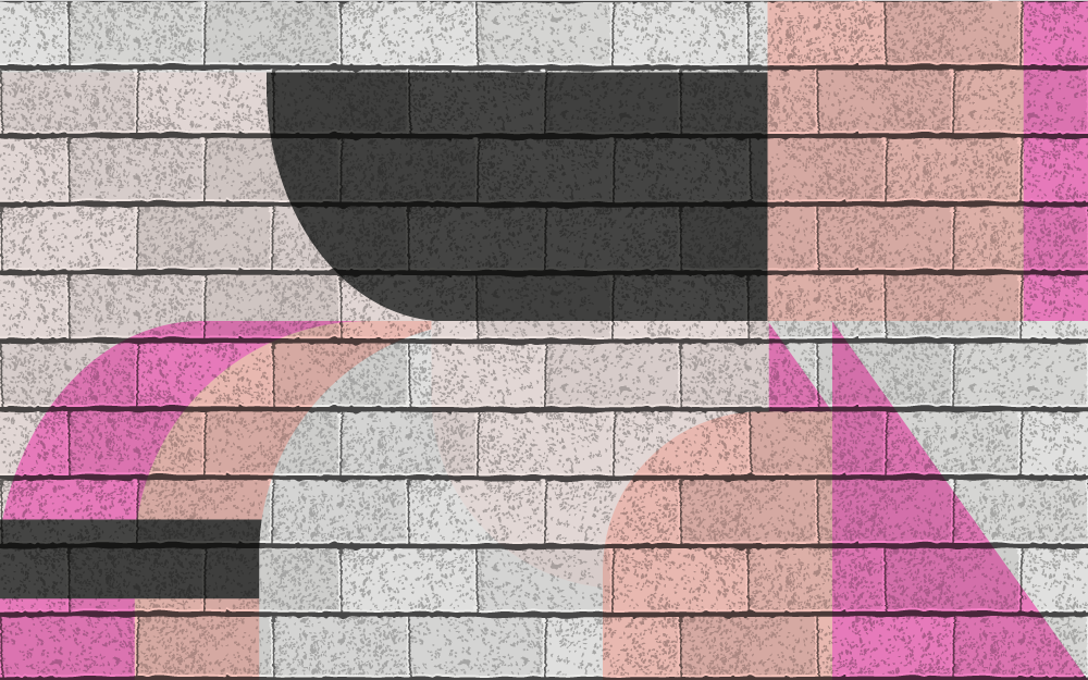 Vinylový koberec s geometrickými tvarmi farebné segmenty - Tenstickers