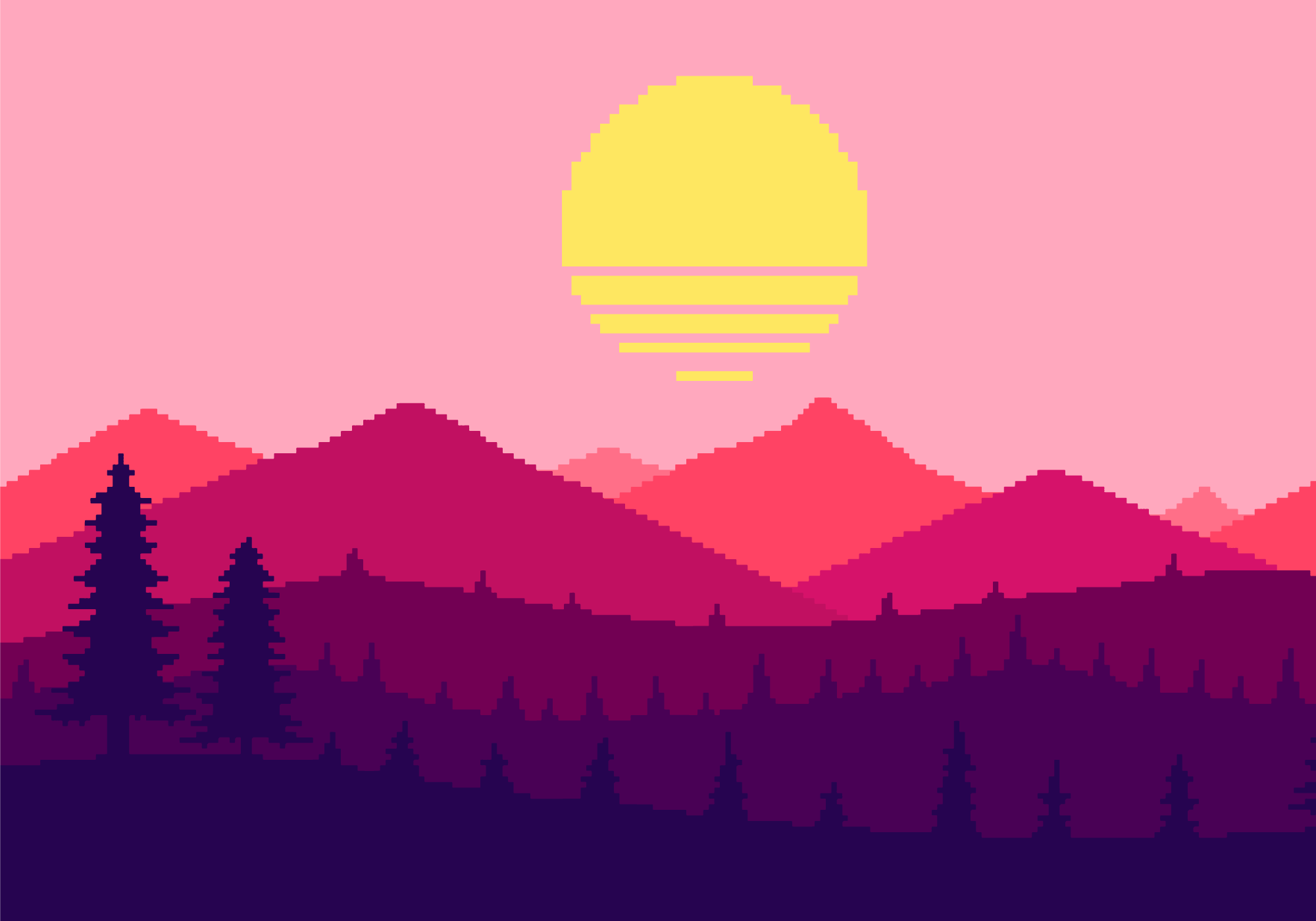 prírodný vinylový koberec výhľad na hory pri západe slnka - Tenstickers