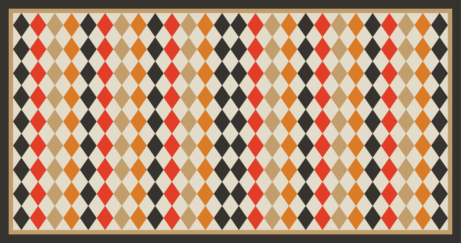 Retro viacfarebný diamantový vintage koberec - Tenstickers