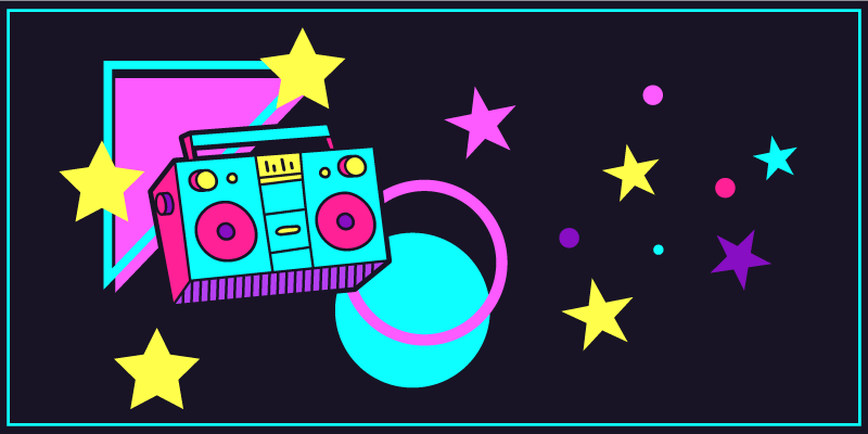 Vinylový koberec vintage farebná grafika boombox - Tenstickers